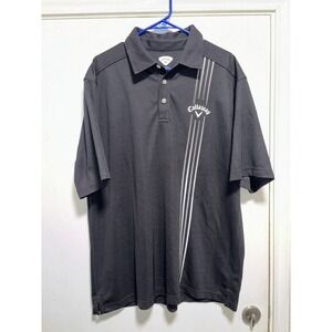 Callaway Men's XL Polo Golf Shirt Black Stripes‎